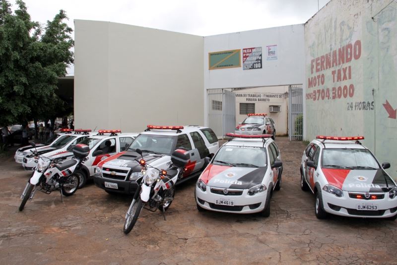 A frota de veículos destinada para a Policia Militar de Pereira Barreto