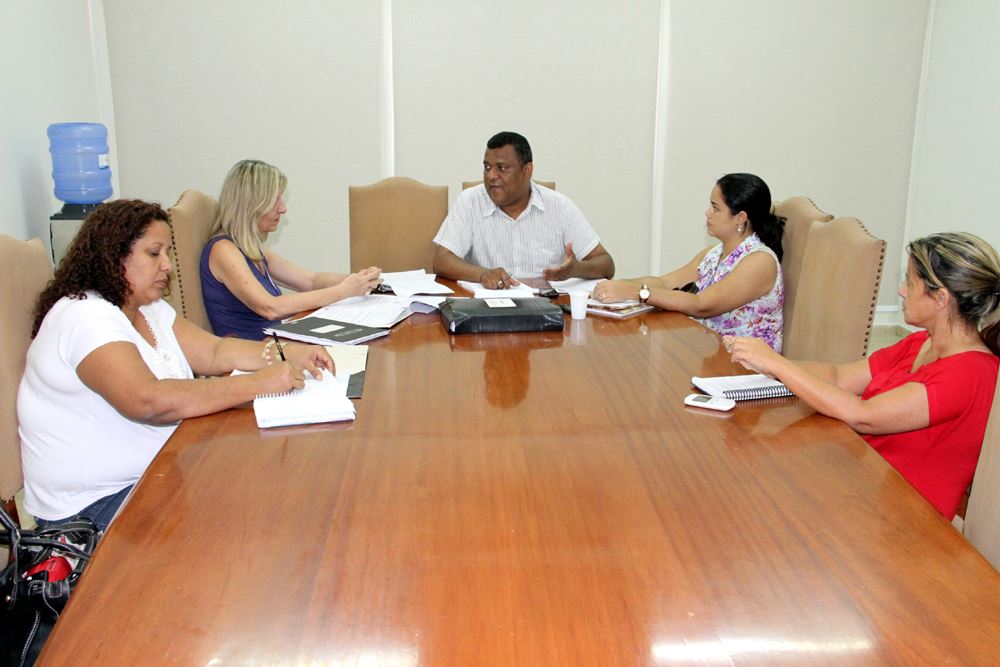 Foto: Membros do CMDCA durante a reunião que aconteceu na sala de reuniões do Paço Municipal "Francisco Vidal Martins"