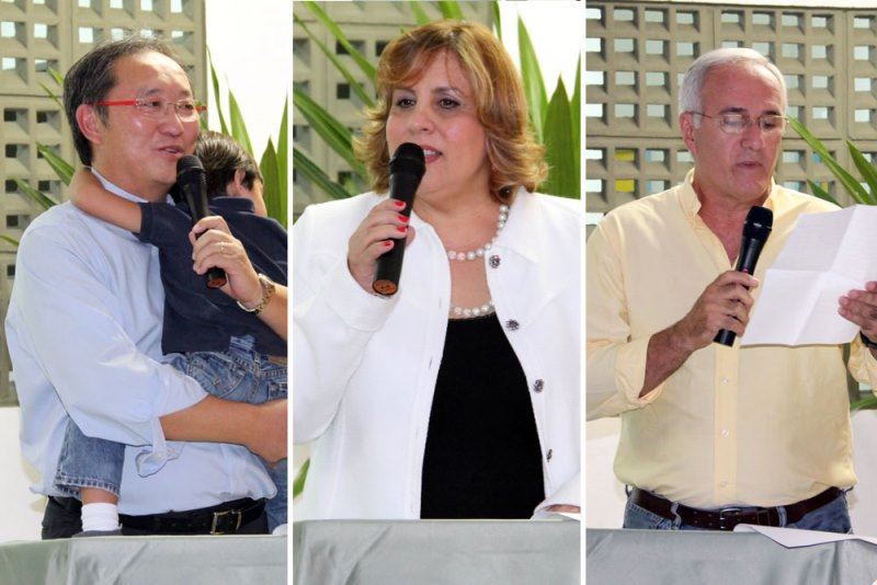 Foto: Prefeito Arnaldo Enomoto, Secretária Municipal Marialba Carneiro e Milhen Farhat Júnior