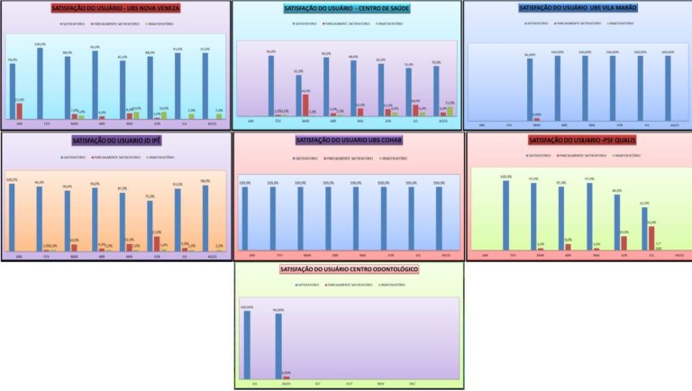 Gráficos da Pesquisa de Satisfação do Usuário das UBS