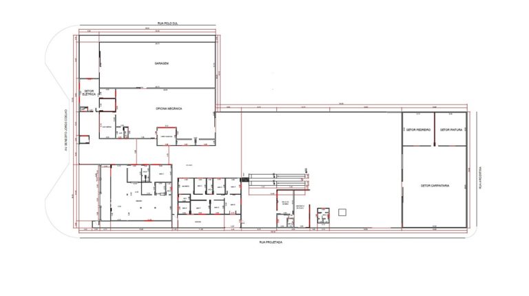 Planta baixa do projeto do Novo Almoxarifado