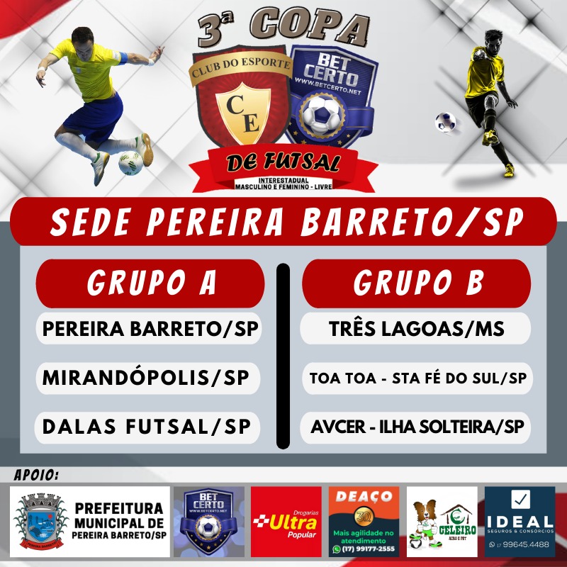 É HOJE! BARRA SEDIA 3 PARTIDAS DA COPA RECORD DE FUTSAL FEMININO - Esportes  e Lazer - Prefeitura de Barra Bonita