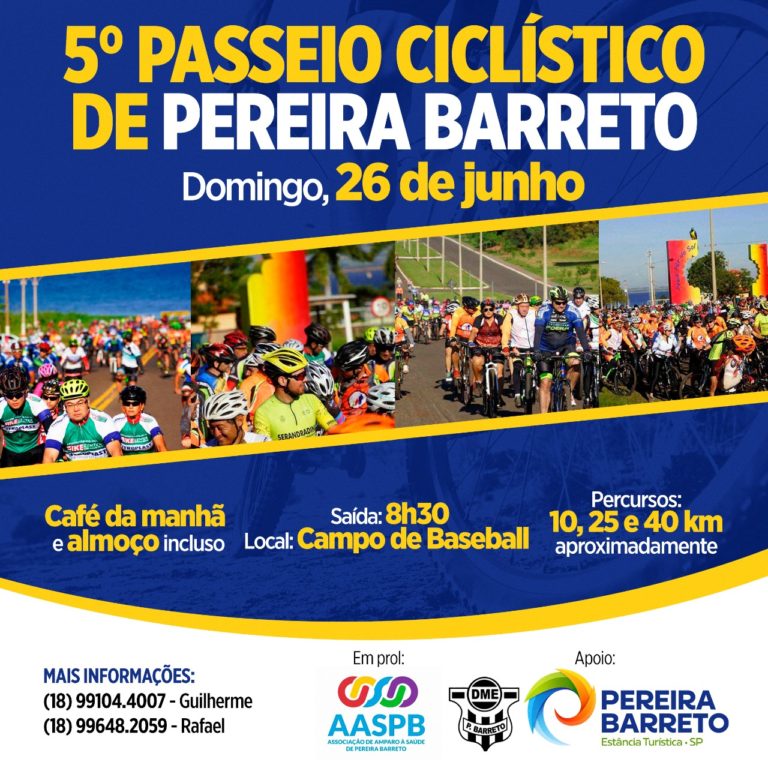 Mais de 500 pessoas confirmam participação no 5º Passeio Ciclístico de Pereira Barreto