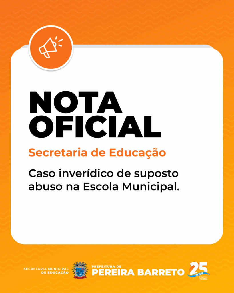 Nota de Esclarecimento: Suposto caso de abuso infantil em escola municipal