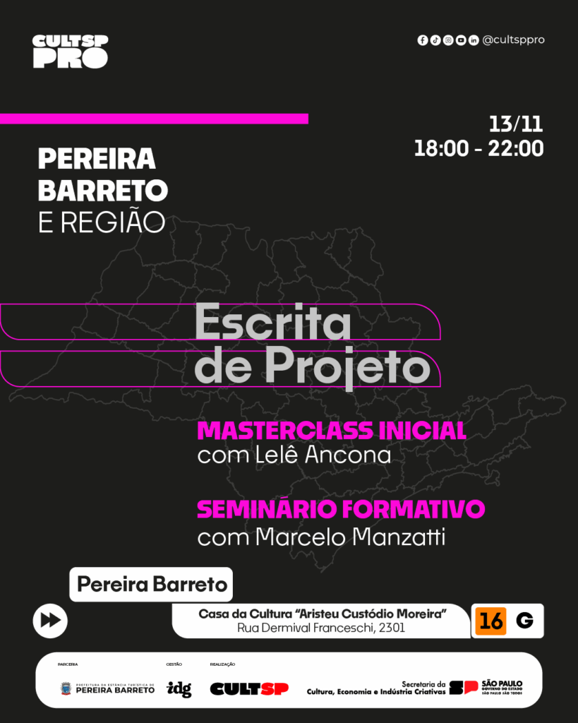 CULTSP PRO realiza ciclo de masterclass e seminário formativo sobre escrita de projetos em Pereira Barreto