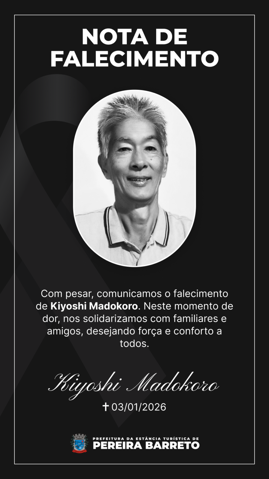 Luto Oficial pelo falecimento de servidor municipal - Prefeitura ...