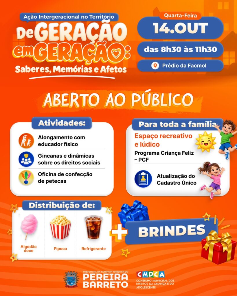 Pereira Barreto Promove Ação Intergeracional “De Geração em Geração” no Prédio da Facmol